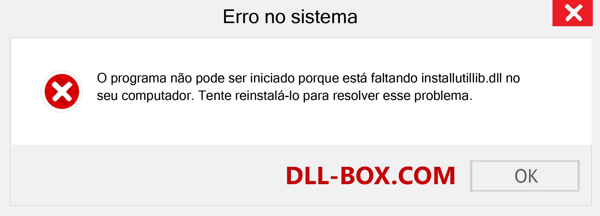 Arquivo installutillib.dll ausente ?. Download para Windows 7, 8, 10 - Correção de erro ausente installutillib dll no Windows, fotos, imagens