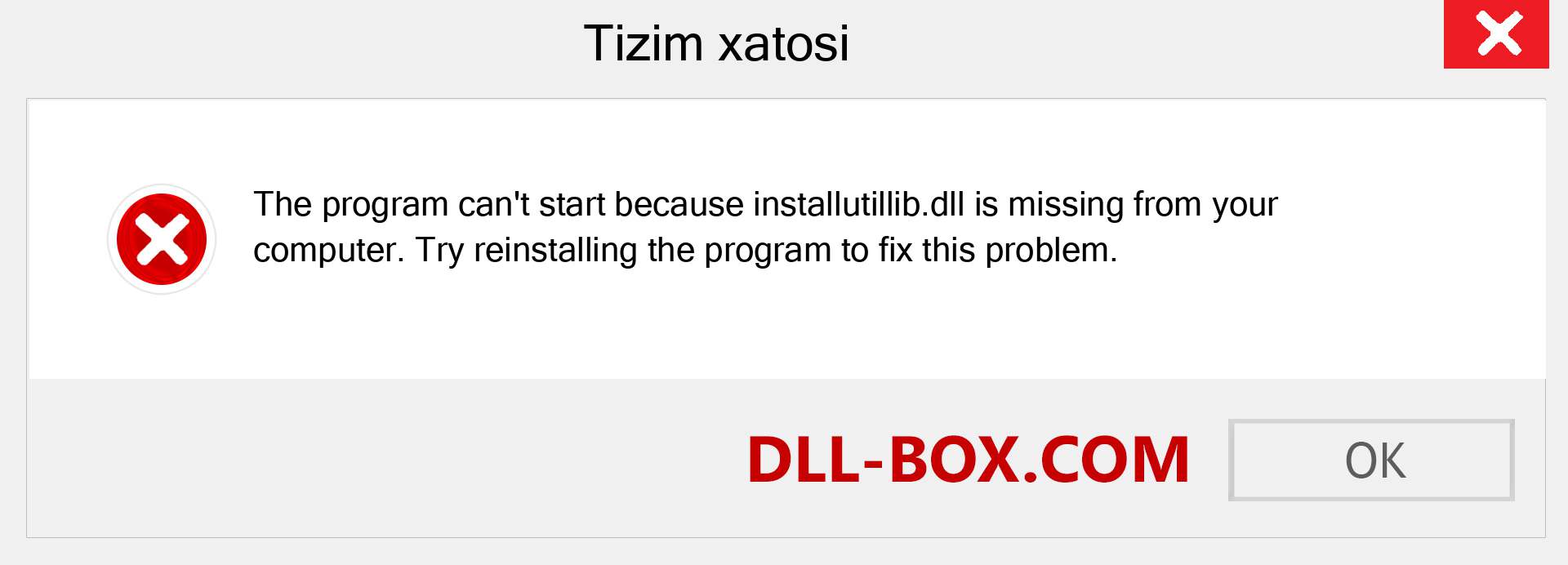 installutillib.dll fayli yo'qolganmi?. Windows 7, 8, 10 uchun yuklab olish - Windowsda installutillib dll etishmayotgan xatoni tuzating, rasmlar, rasmlar